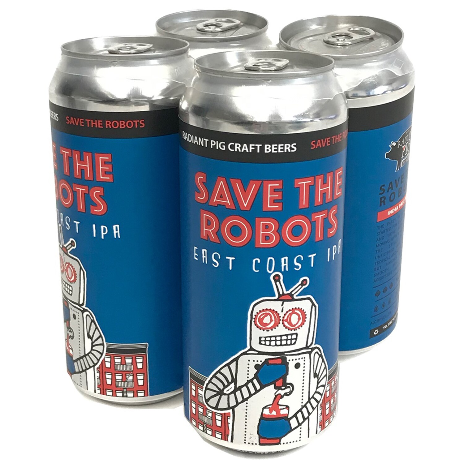 Radiant Pig Save the Robots East Coast IPA, Cans