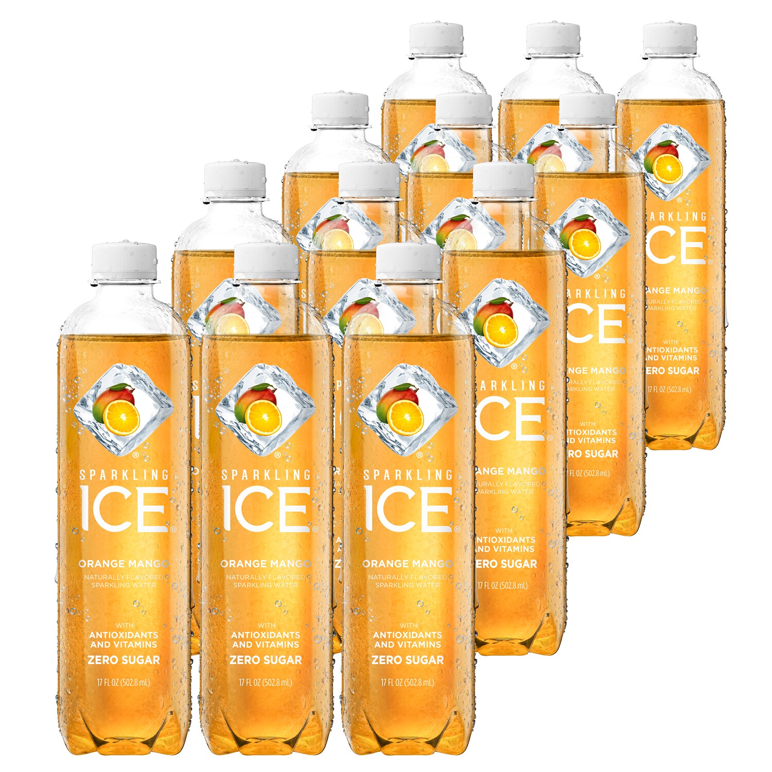 Sparkling Ice Sparkling Water, Orange Mango, Plastic Bottles