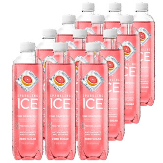 Sparkling Ice Sparkling Water, Pink Grapefruit, Plastic Bottles
