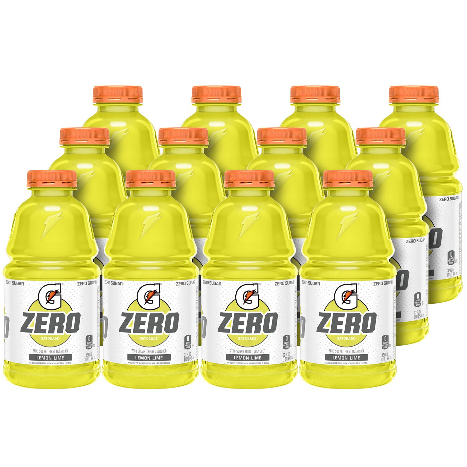 Gatorade Zero Sugar Thirst Quencher Sports Drink, Lemon-Lime, Plastic Bottles