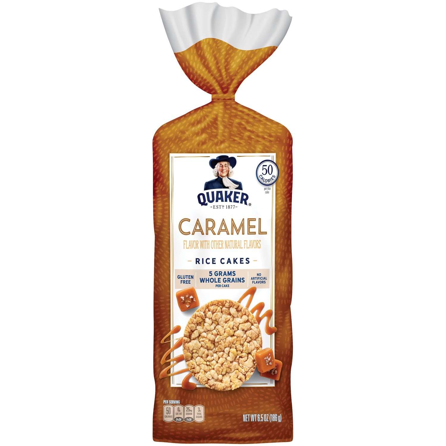 Quaker Fat Free Rice Cakes, Caramel Corn