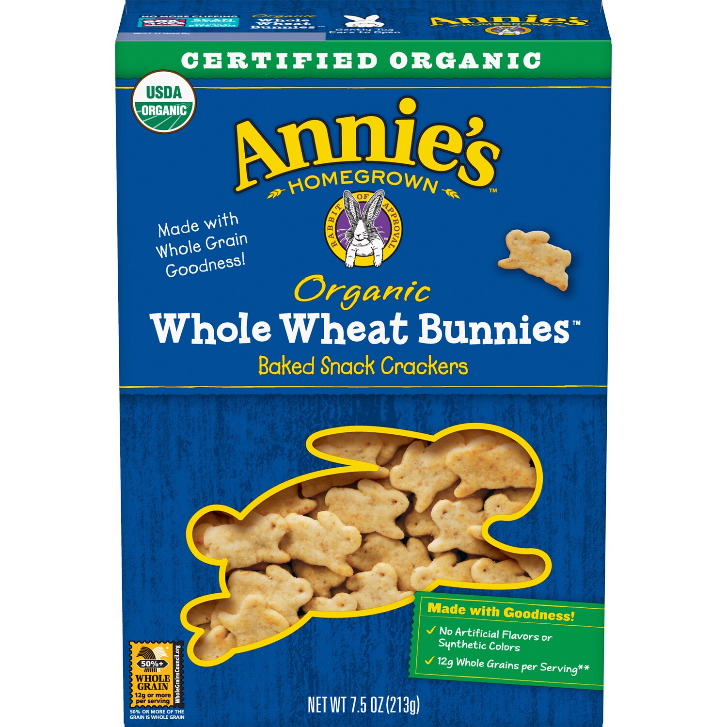 Annie's Organic Baked Snack Crackers, Whole Wheat Bunnies