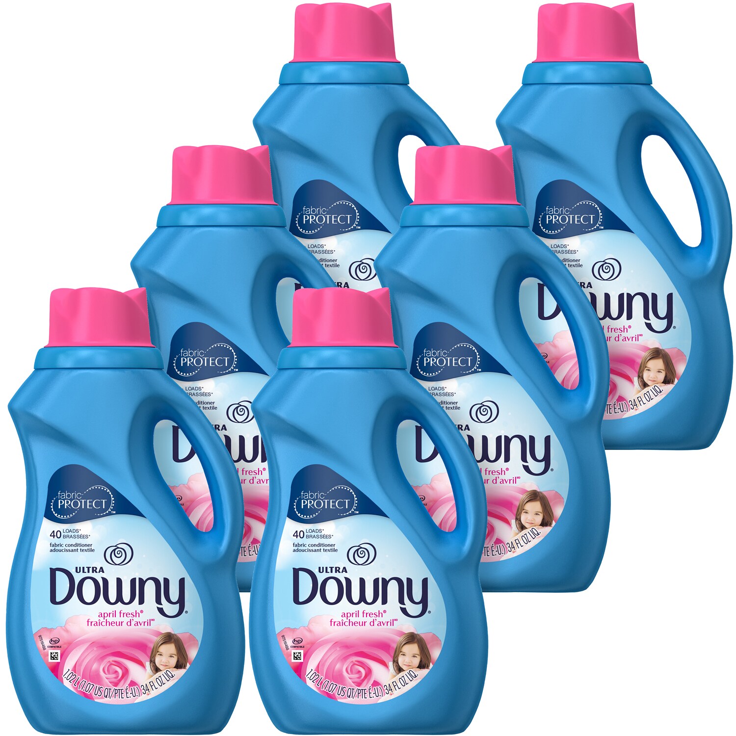 Downy April Fresh Liquid Fabric Softener, 40 Load Concentrated Formula, Case