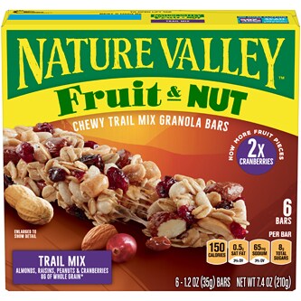 Nature Valley Trail Mix Chewy Granola Bars, Fruit and Nut