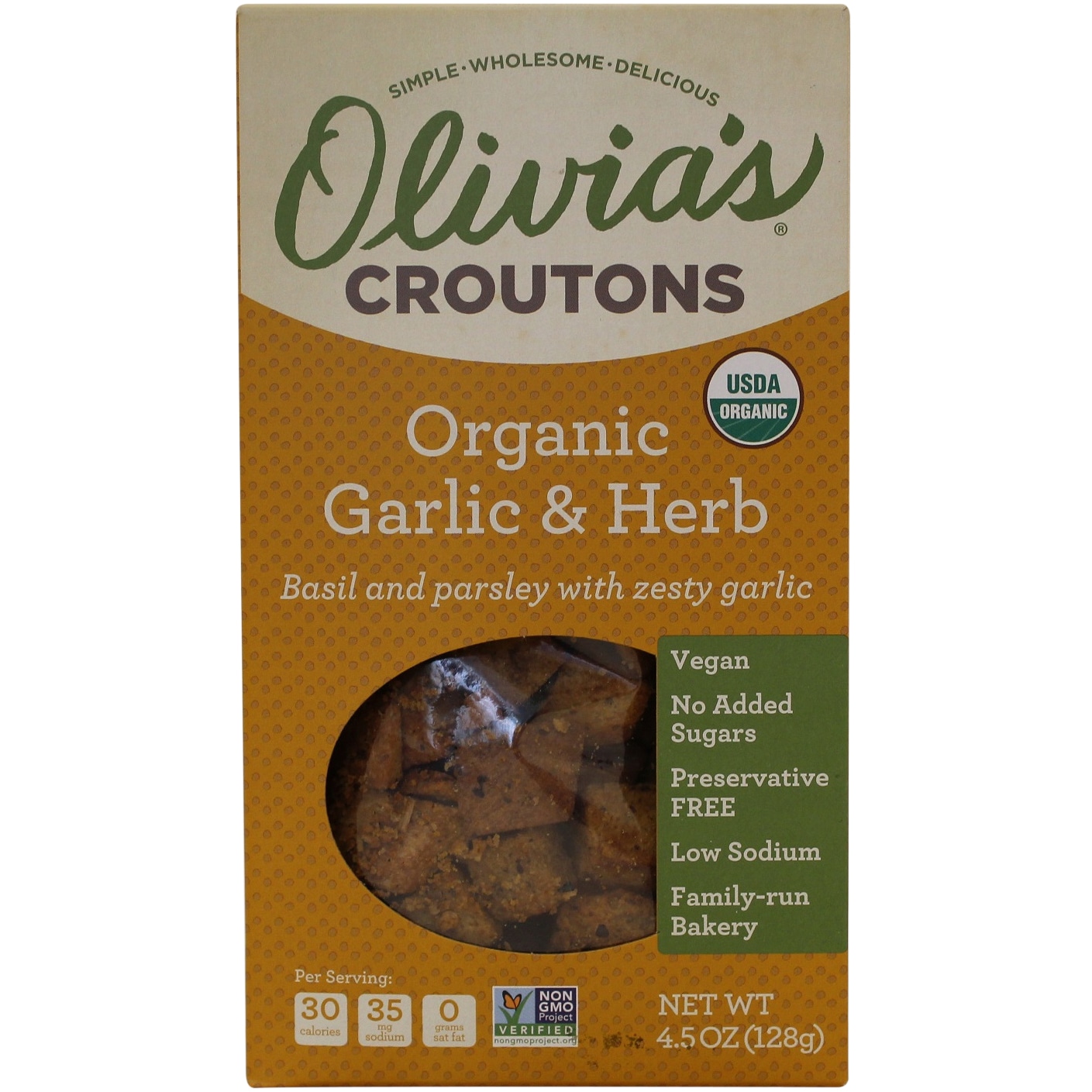 Olivia's Croutons Organic Garlic and Herb Croutons