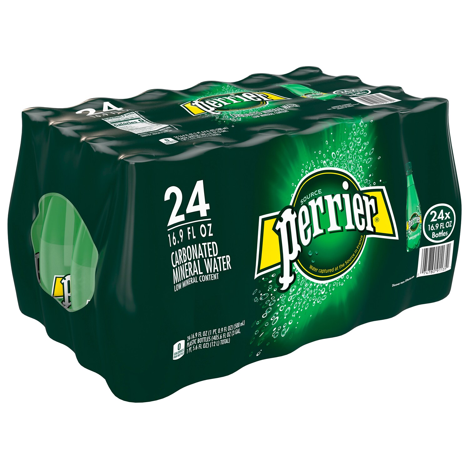Perrier Sparkling Natural Mineral Water, Plastic Bottles