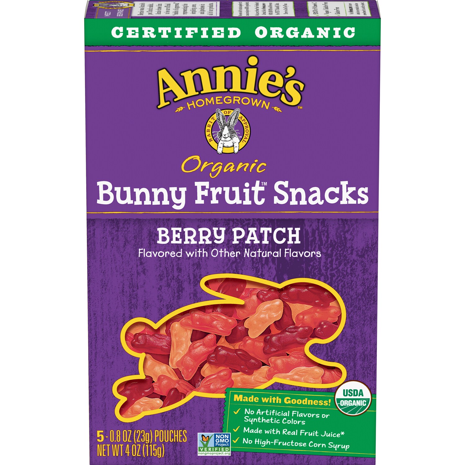 Annie's Organic Bunny Fruit Snacks, Berry Patch