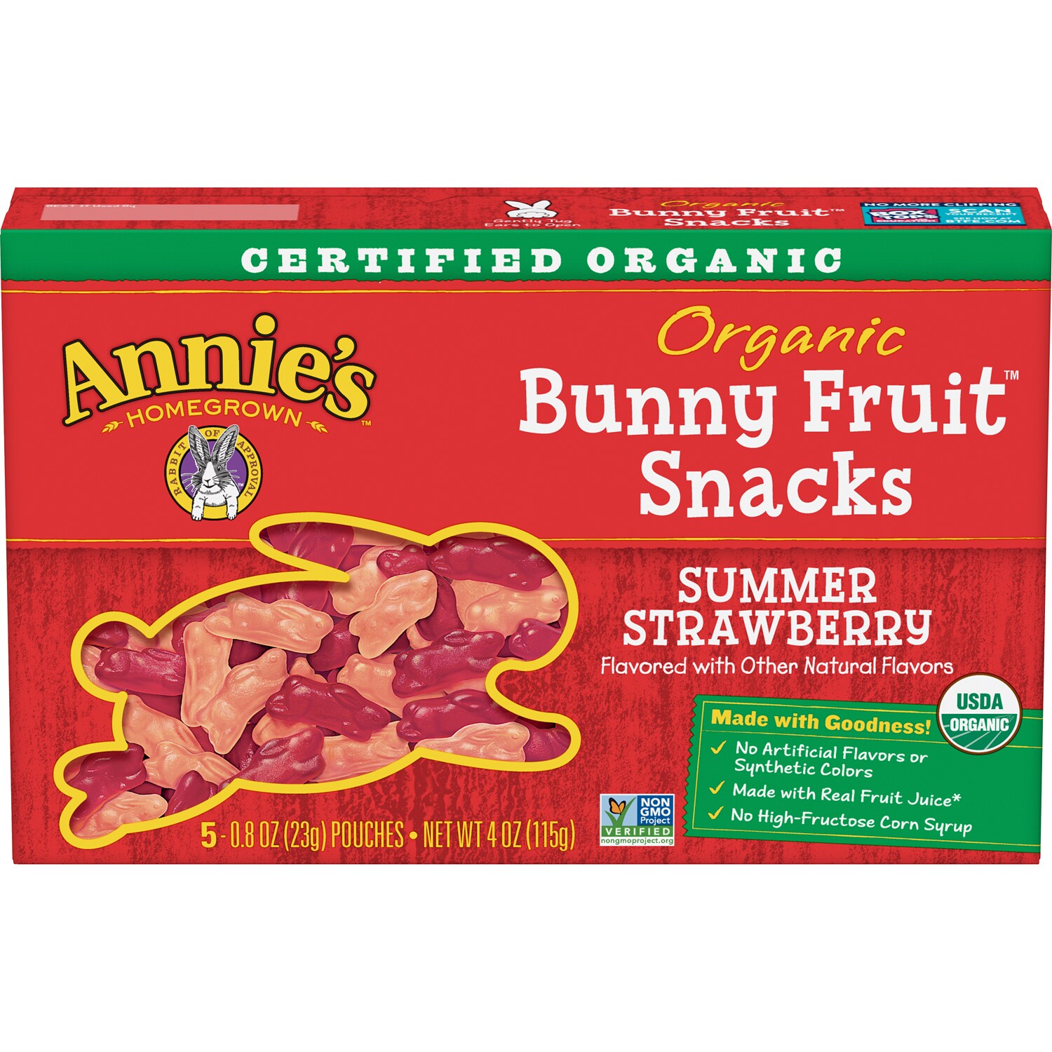 Annie's Organic Bunny Fruit Snacks, Summer Strawberry