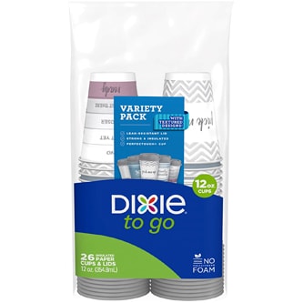 Dixie To Go, Cups and Lids, 12oz