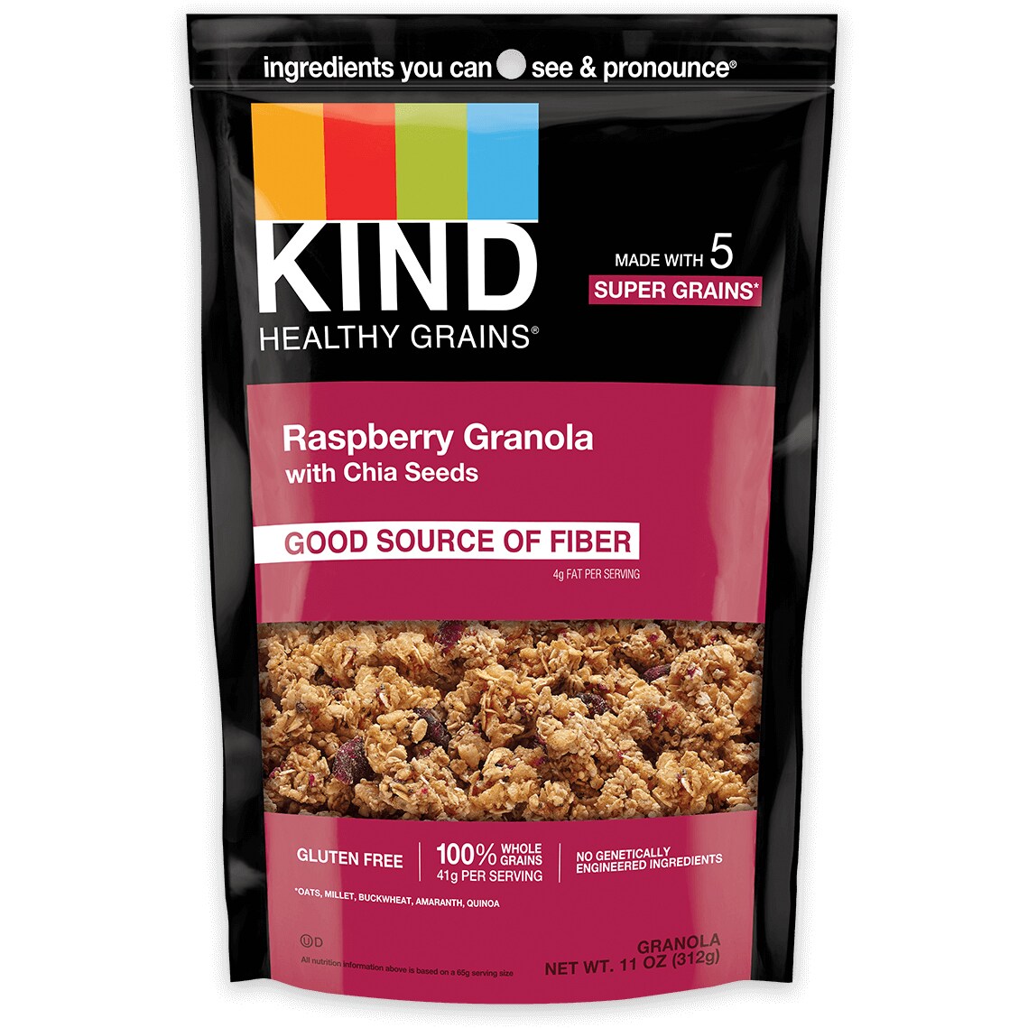 KIND Healthy Grains Granola, Raspberry with Chia Seeds 