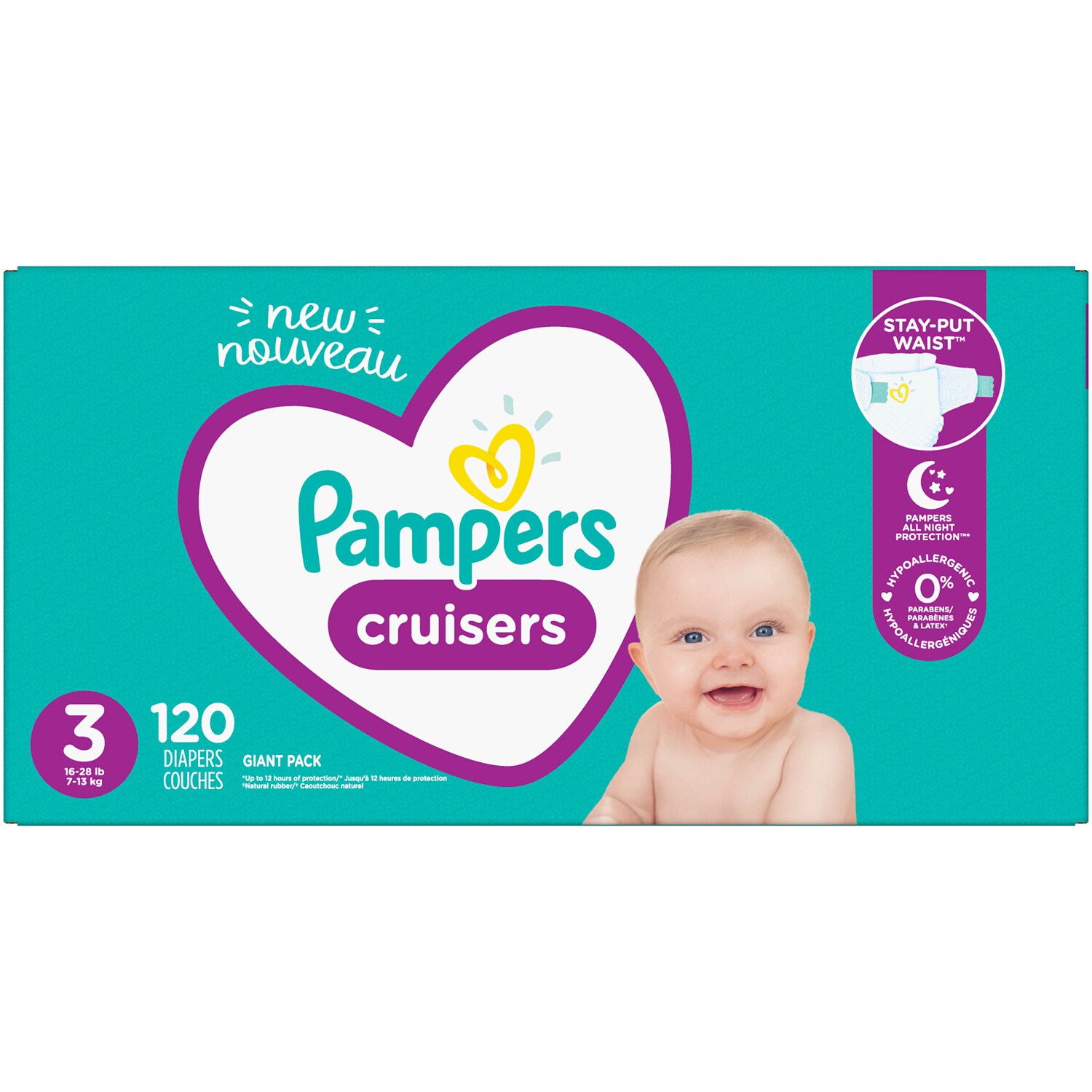 Pampers Cruisers Diapers, Size 3, 16-28lb