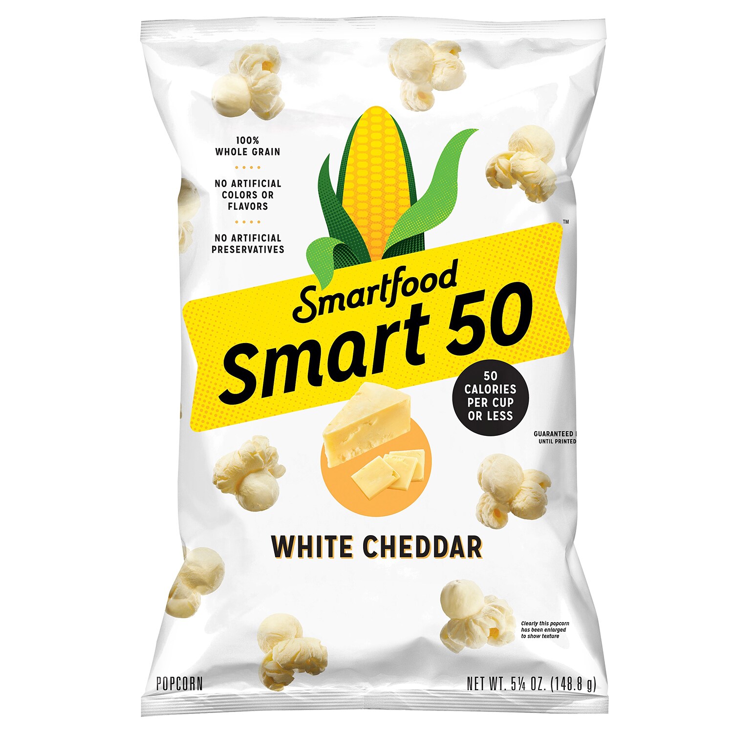 Smartfood Smart 50 Popcorn, White Cheddar