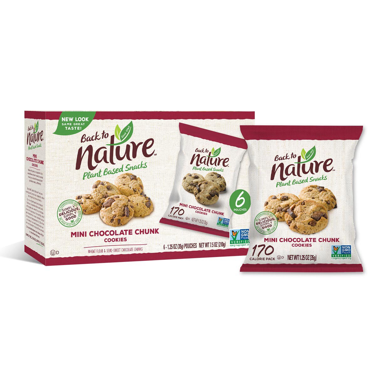 Back to Nature Cookies Snack Packs, Mini Chocolate Chunk