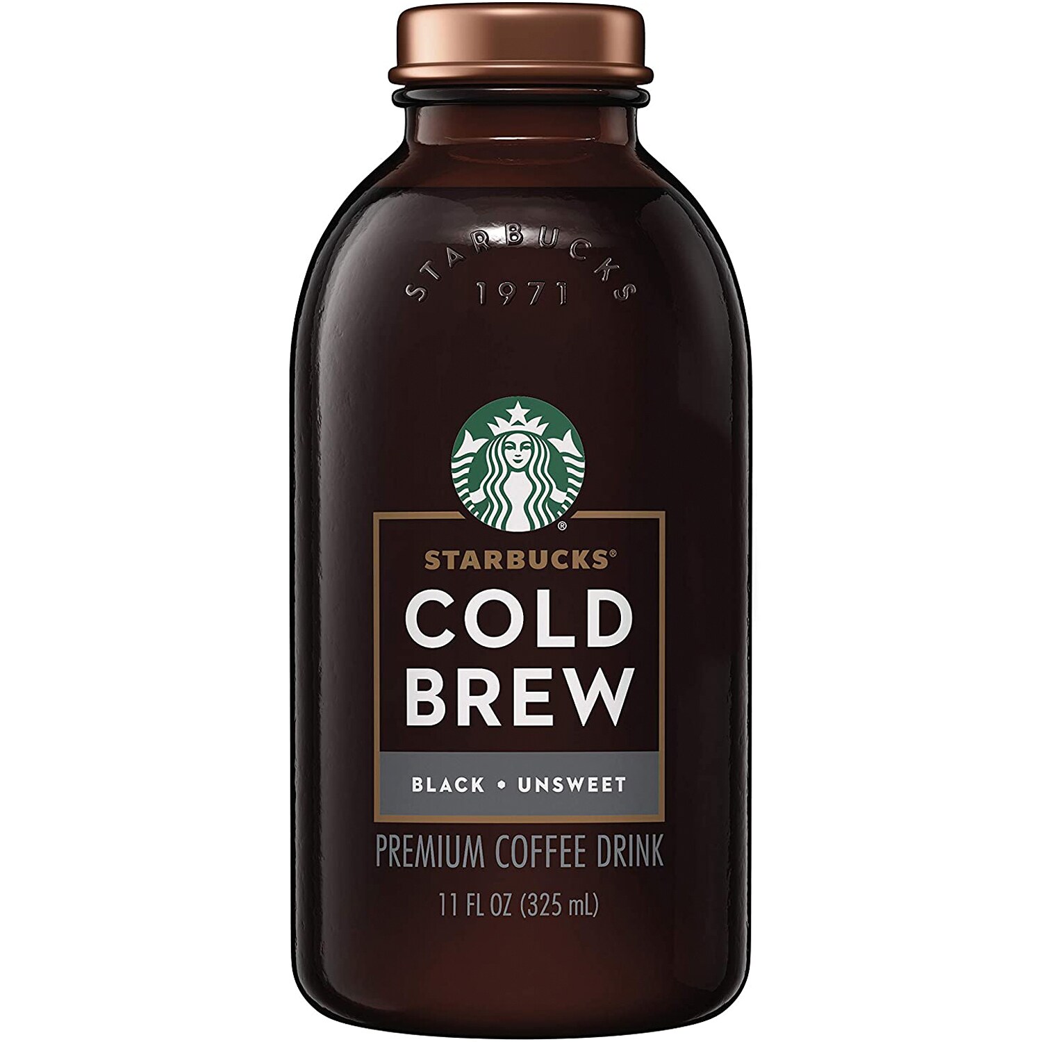 Starbucks Cold Brew Coffee, Unsweetened Black, Glass Bottle