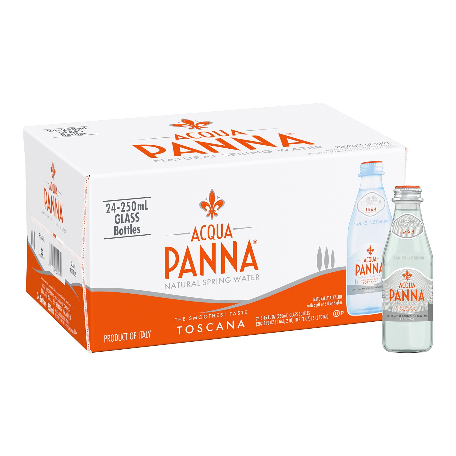 Acqua Panna Natural Spring Water, Glass Bottles