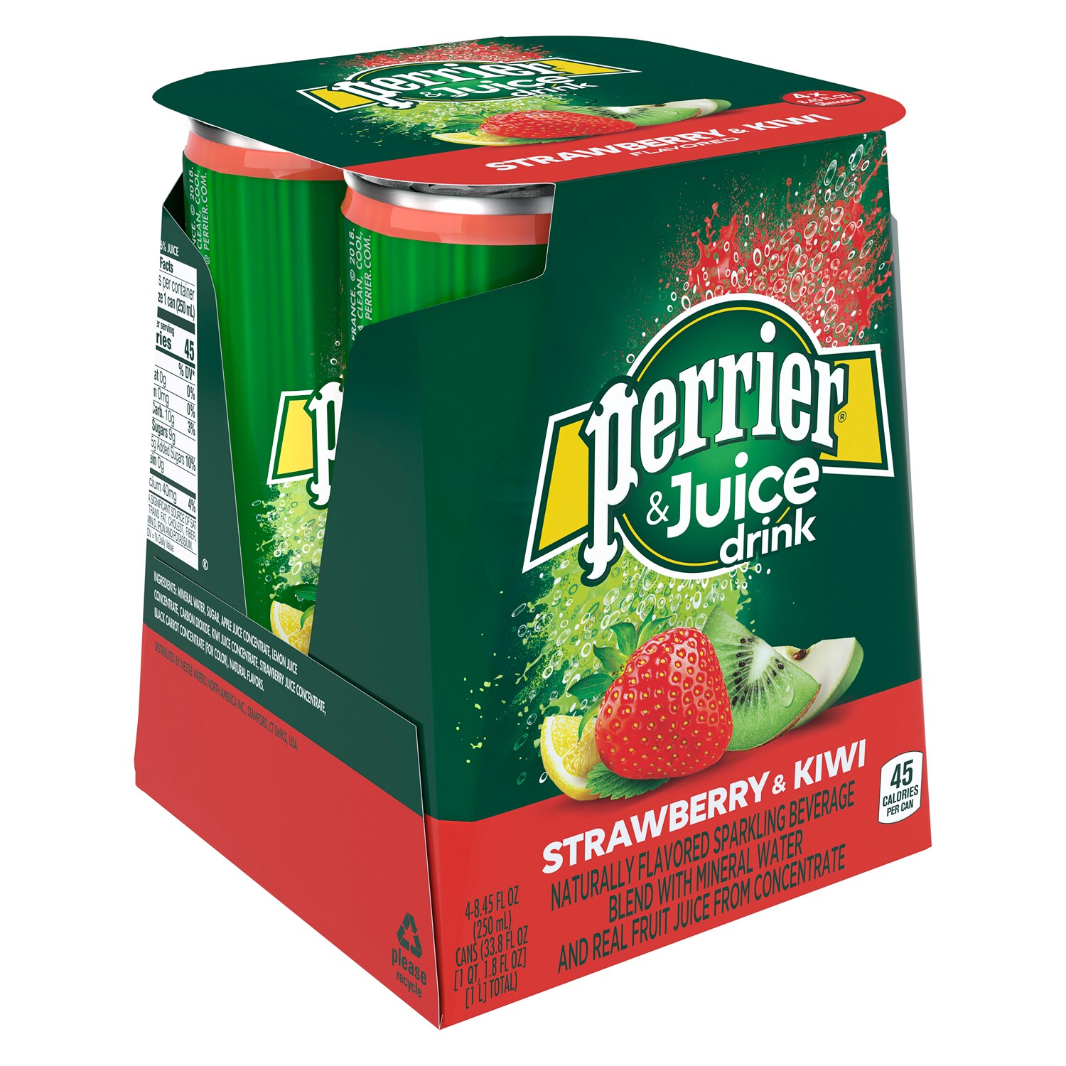 Perrier Perrier & Juice Drink, Strawberry & Kiwi, Cans