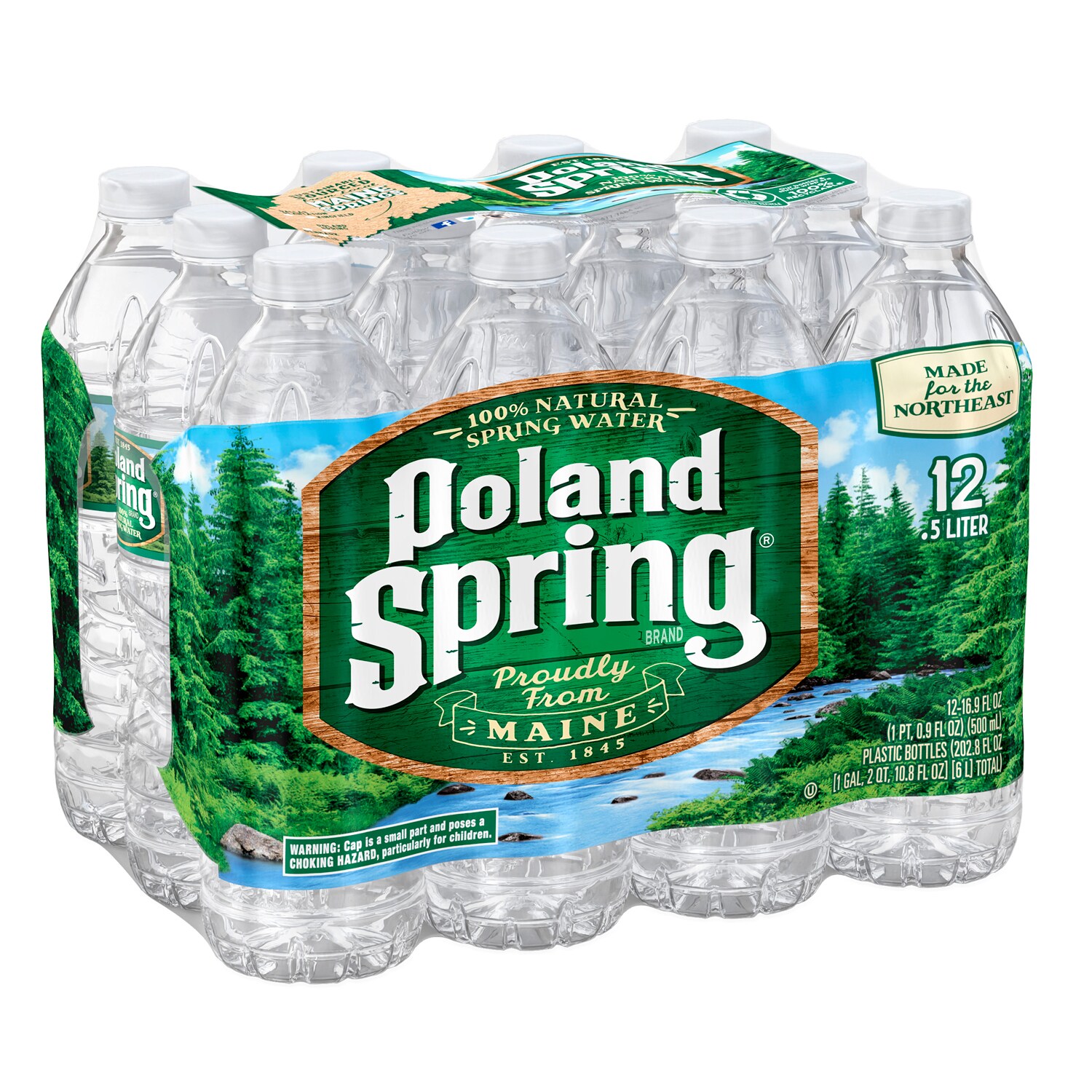 Poland Spring 100% Natural Spring Water, Plastic Bottles