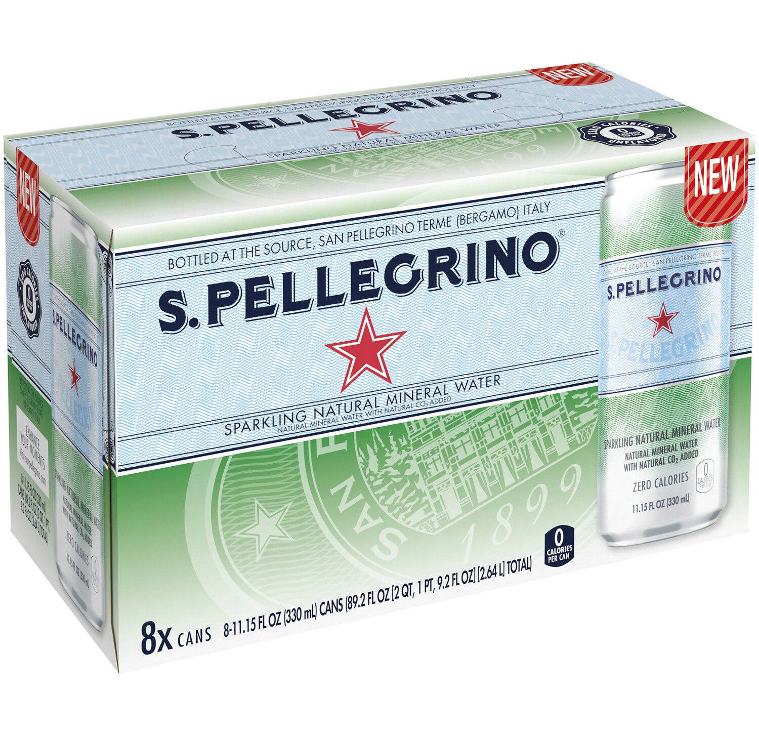 S.Pellegrino Sparkling Natural Mineral Water, Cans