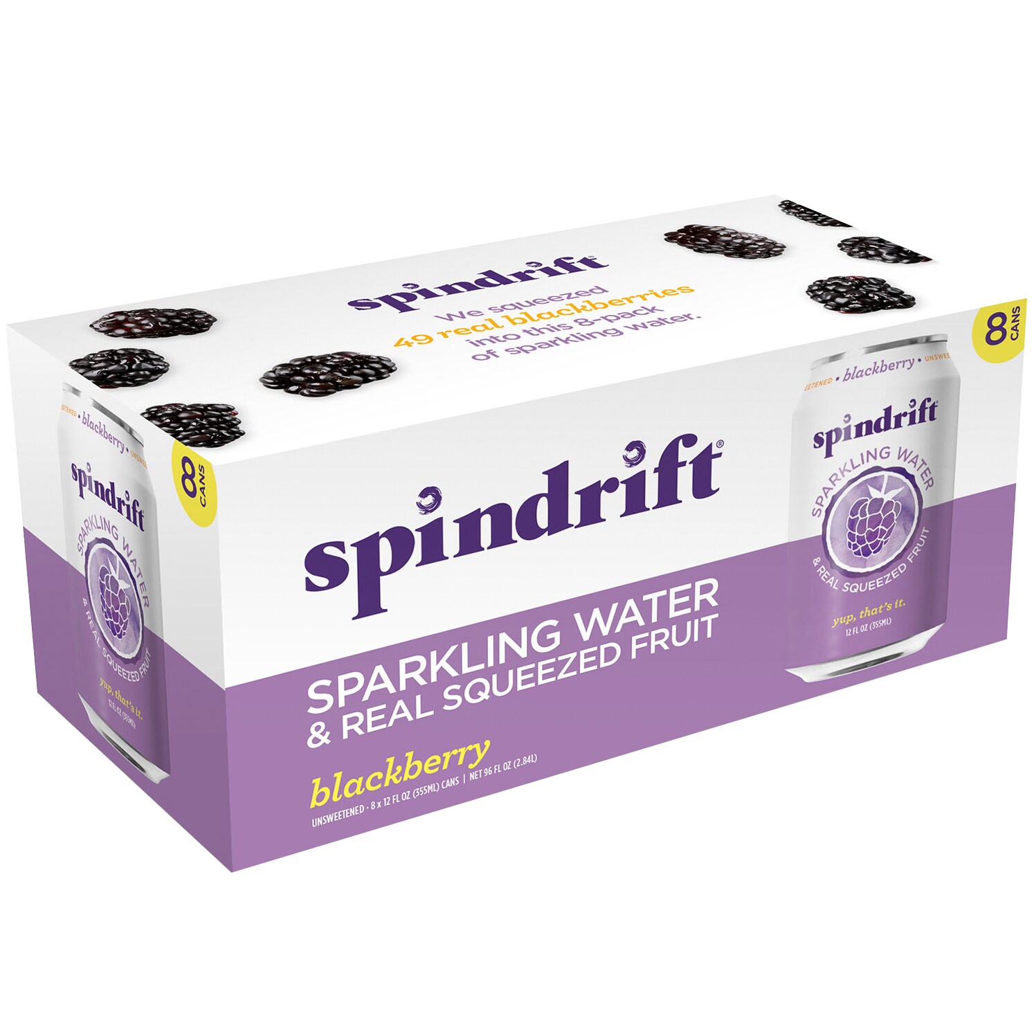 Spindrift Sparkling Water, Blackberry, Cans