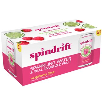 Spindrift Sparkling Water, Raspberry Lime, Cans