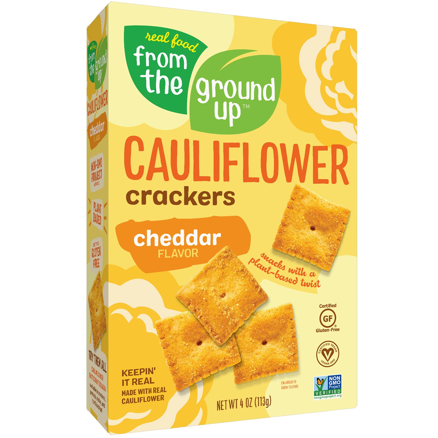 From The Ground Up Cauliflower Crackers, Cheddar