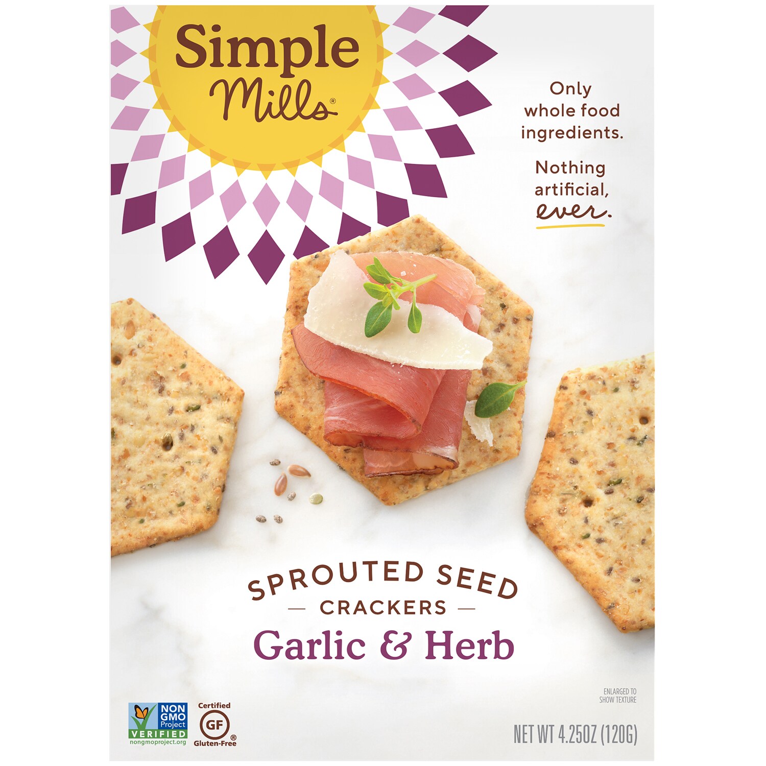 Simple Mills Sprouted Seed Crackers, Garlic & Herb