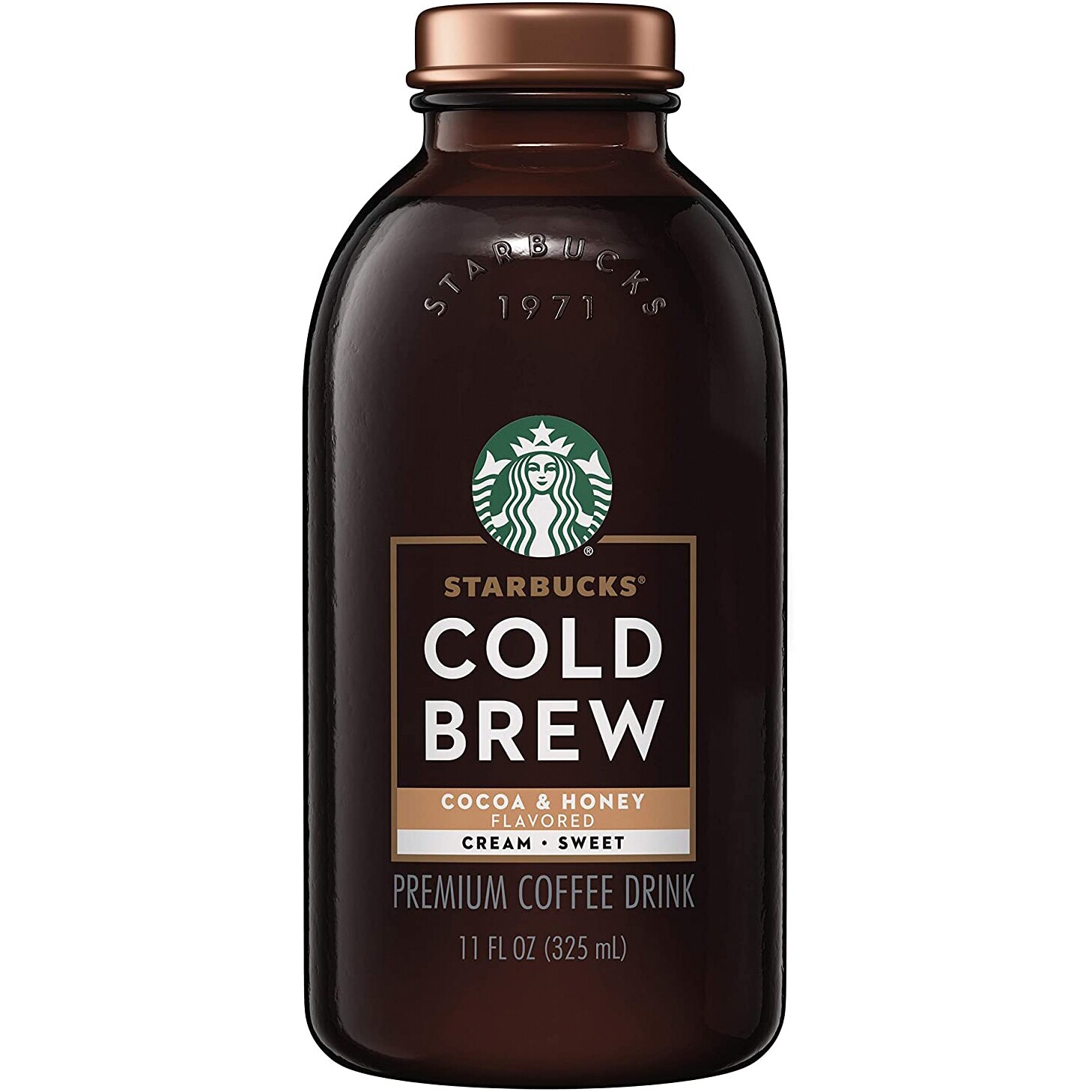 Starbucks Cold Brew Coffee, Cocoa & Honey with Cream, Glass Bottle