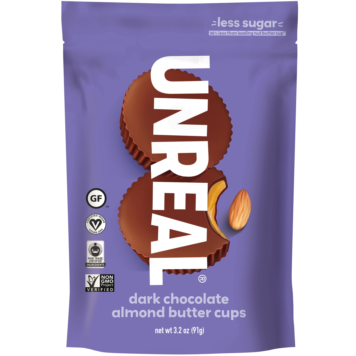 Unreal Almond Butter Cups, Dark Chocolate