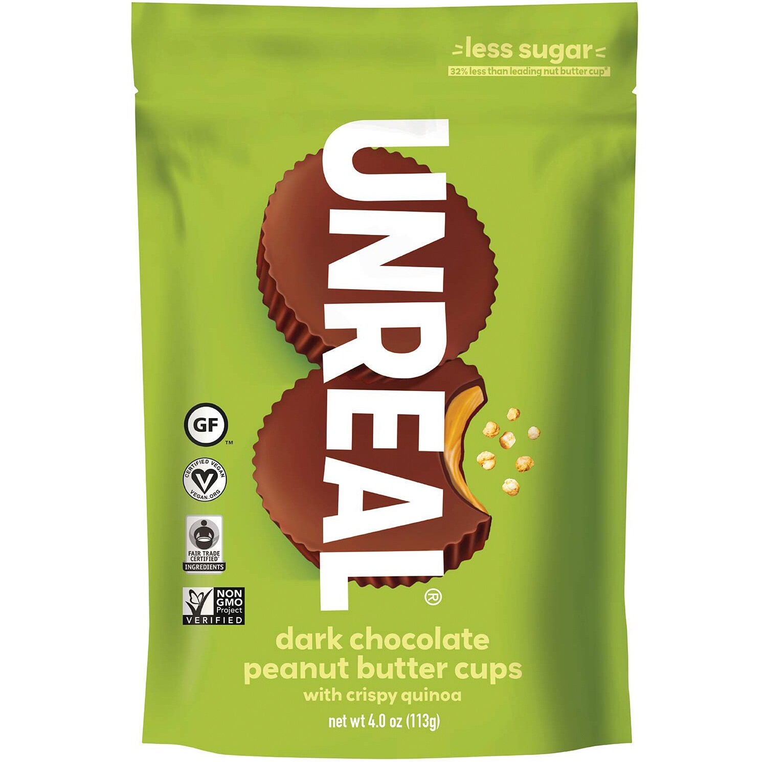 Unreal Crispy Peanut Butter Cups, Dark Chocolate