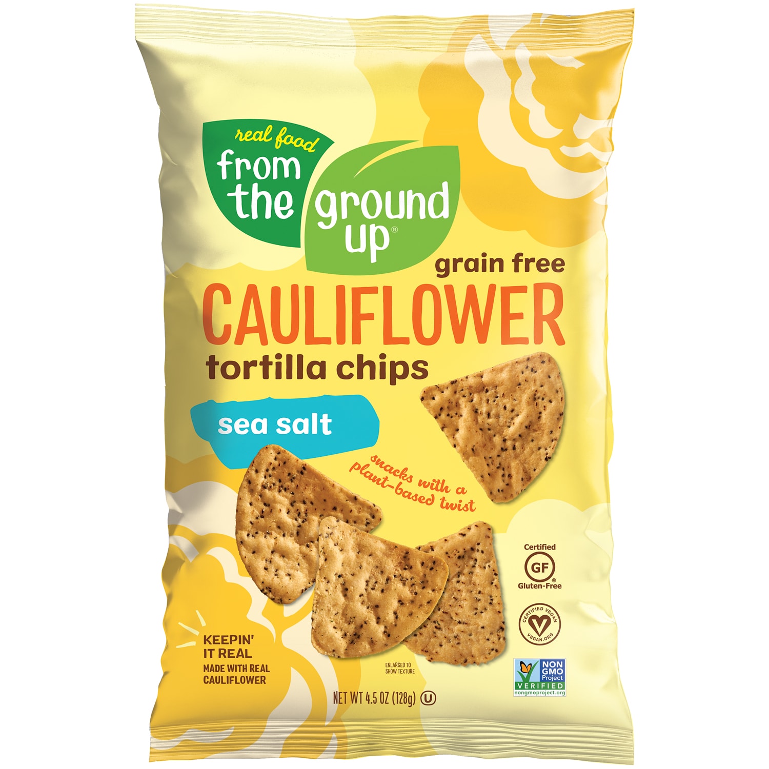 From The Ground Up Cauliflower Tortilla Chips, Sea Salt