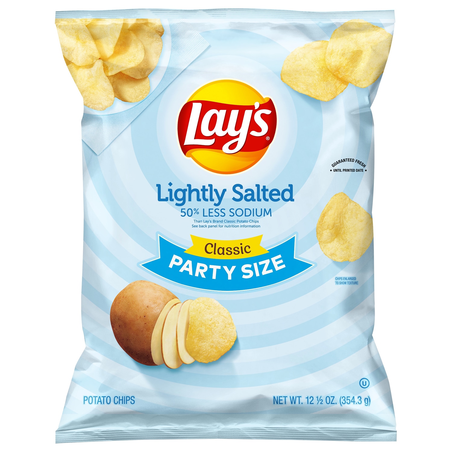 Lay's Lightly Salted Potato Chips, Classic, Party Size