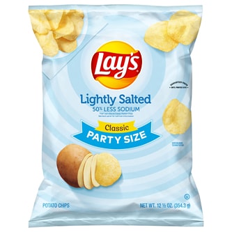 Lay's Lightly Salted Potato Chips, Classic, Party Size