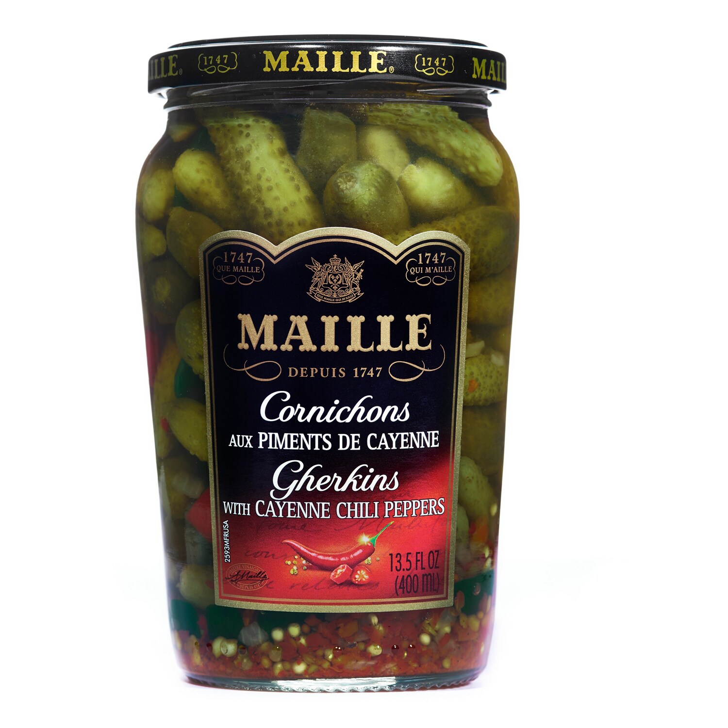 Maille Cornichons with Cayenne Chili Peppers