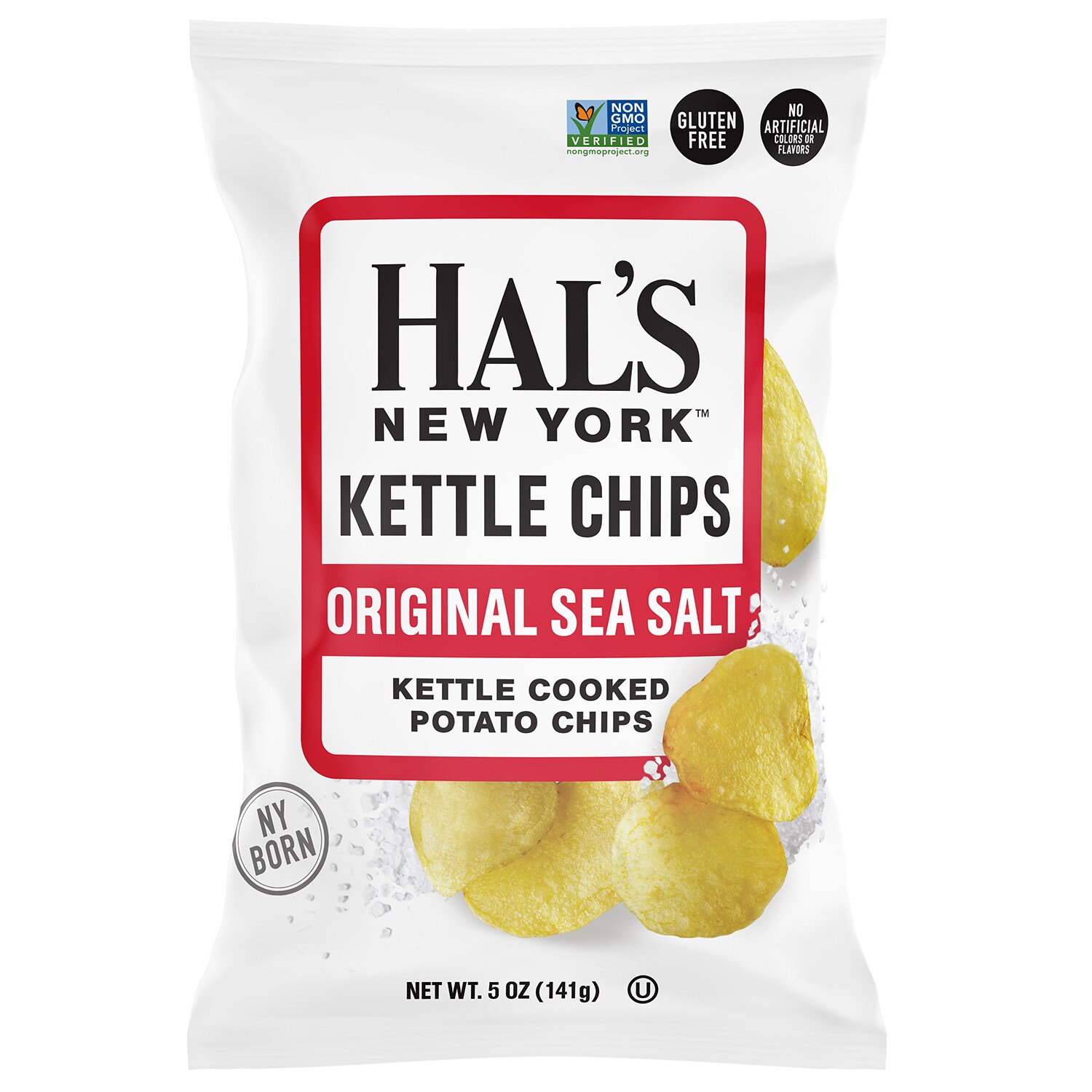 Hal's New York Kettle Cooked Potato Chips, Original Sea Salt