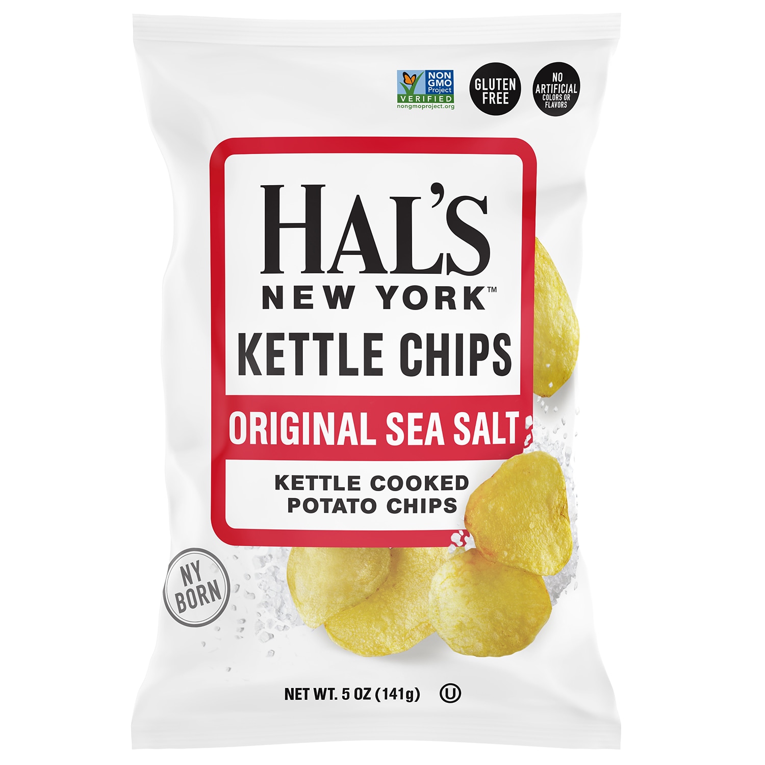Hal's New York Kettle Cooked Potato Chips, Original Sea Salt