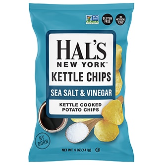 Hal's New York Kettle Cooked Potato Chips, Sea Salt & Vinegar