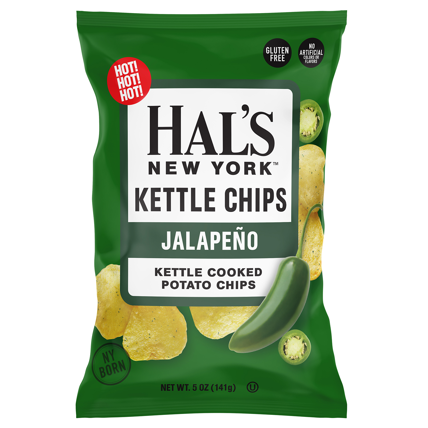 Hal's New York Kettle Cooked Potato Chips, Jalapeño 