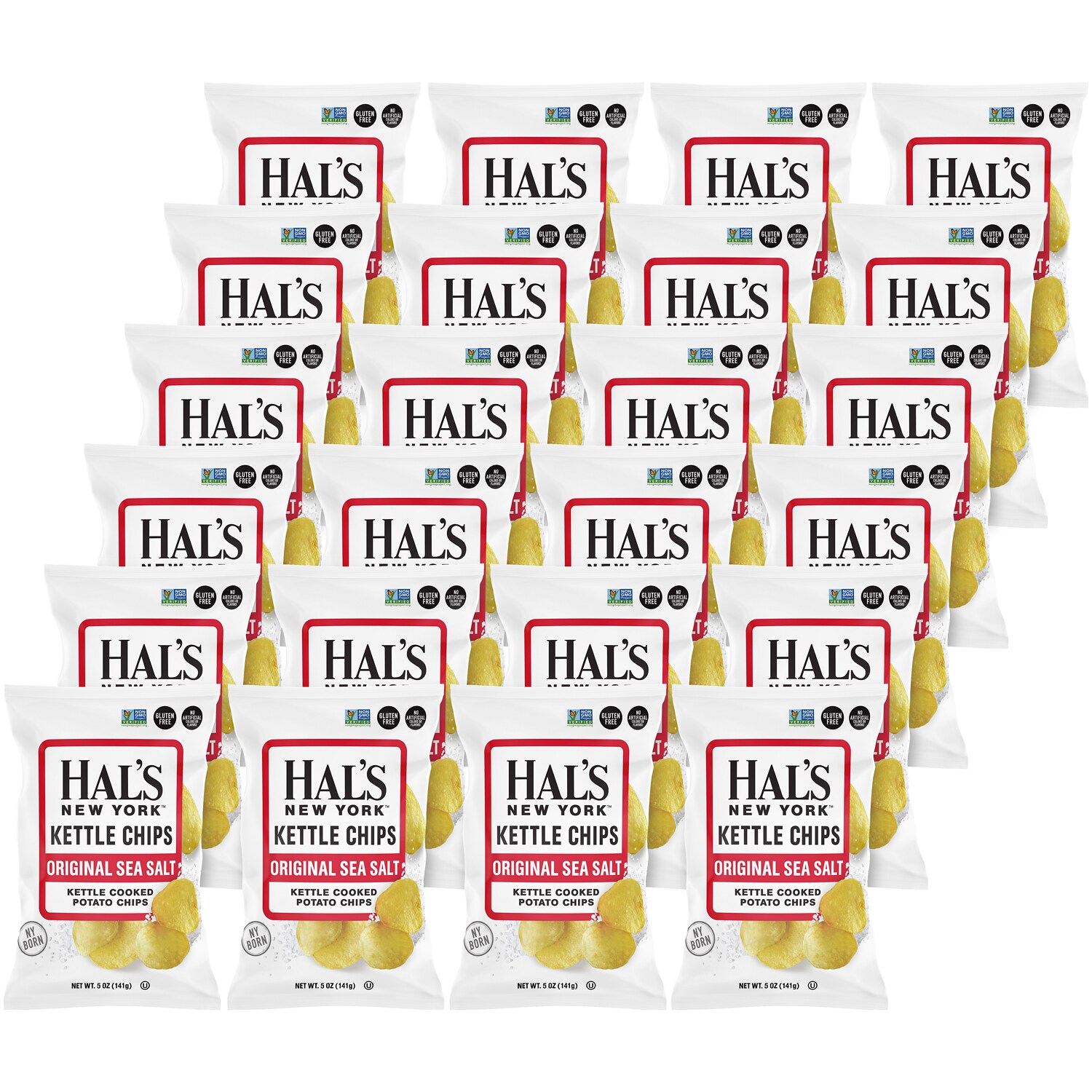 Hal's New York Kettle Cooked Potato Chips, Original Sea Salt