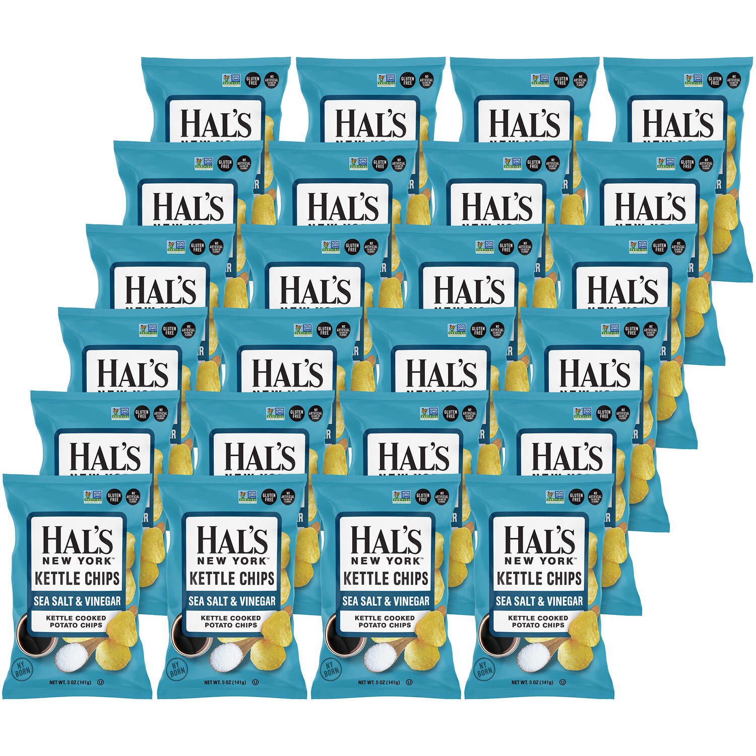 Hal's New York Kettle Cooked Potato Chips, Sea Salt & Vinegar