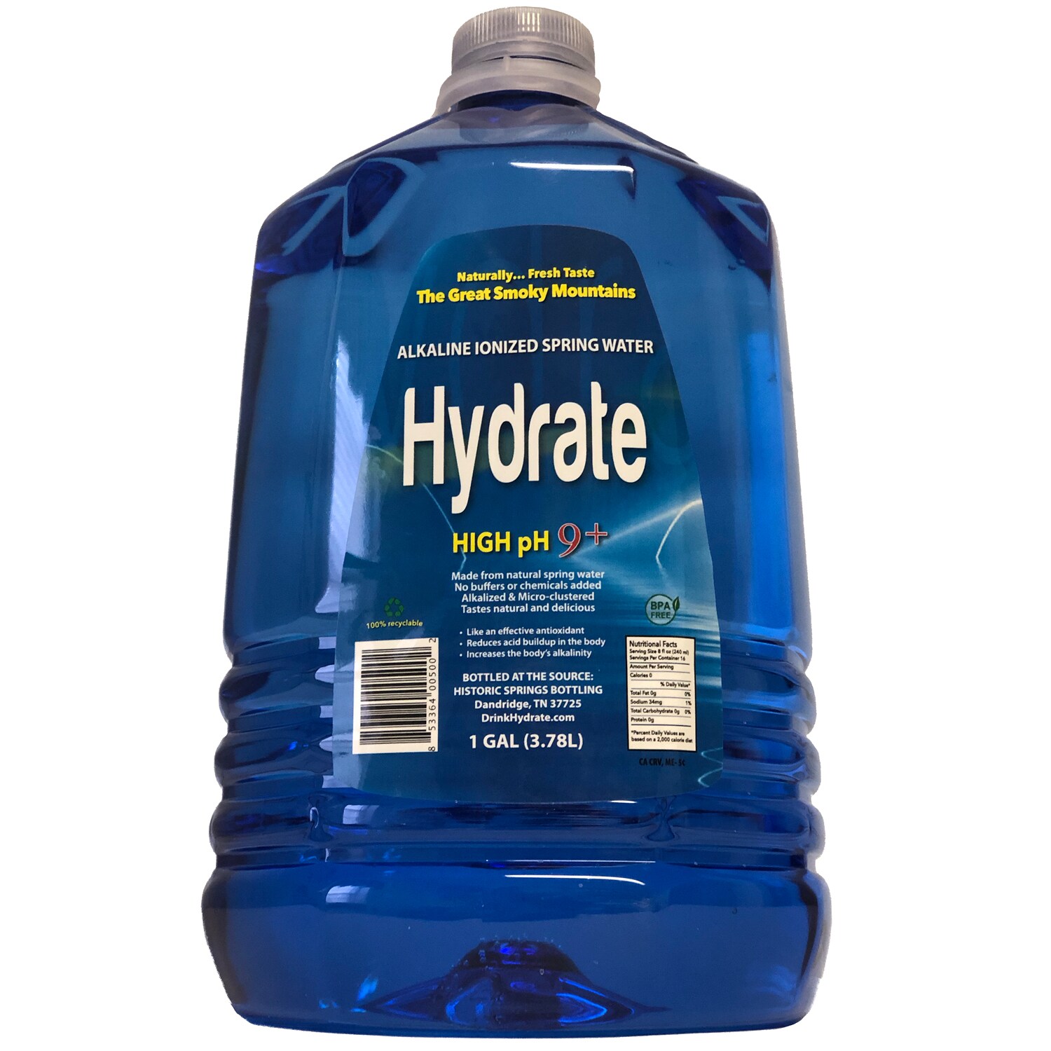 Hydrate Alkaline Ionized Spring Water, Plastic Bottle