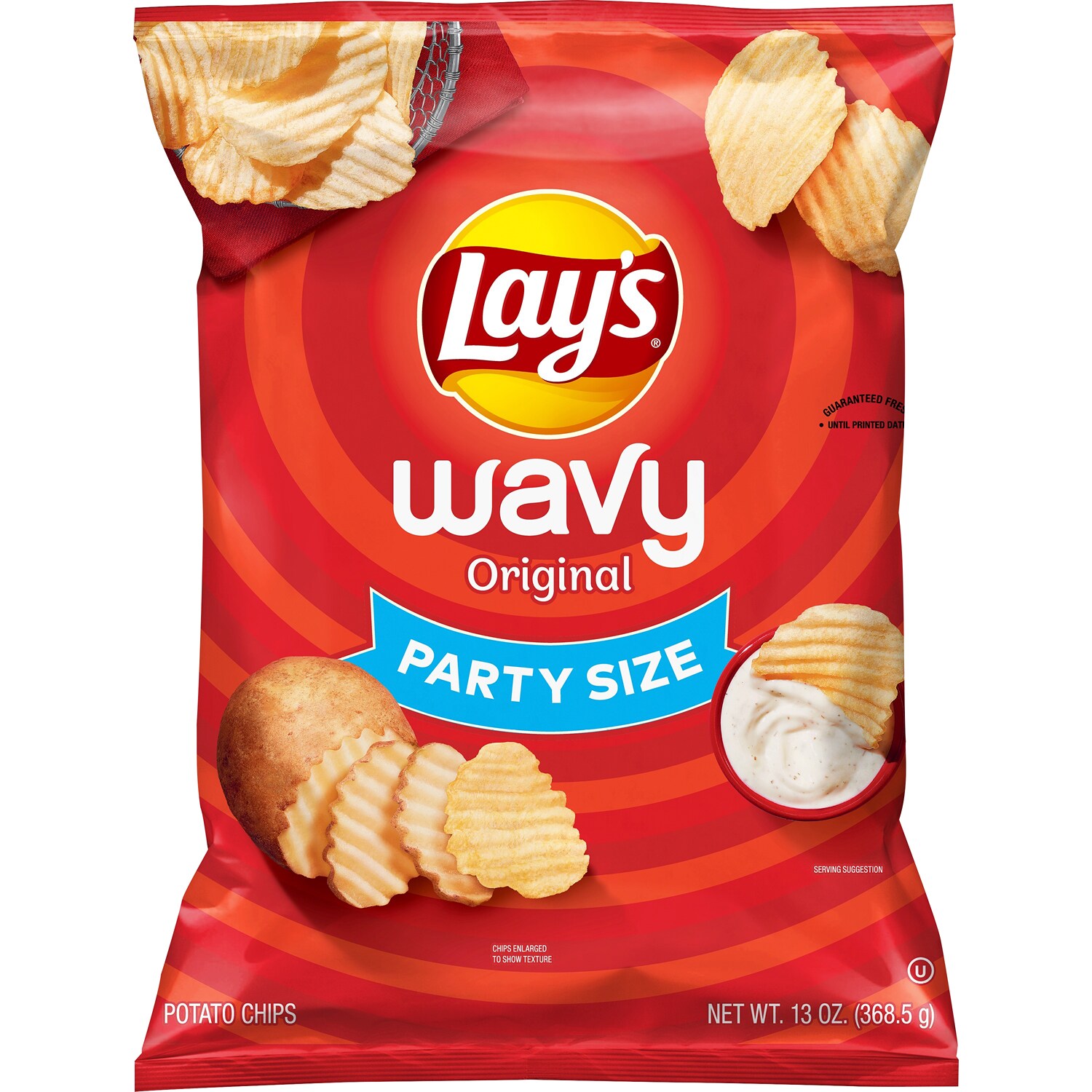 Lay's Wavy Potato Chips, Original, Party Size