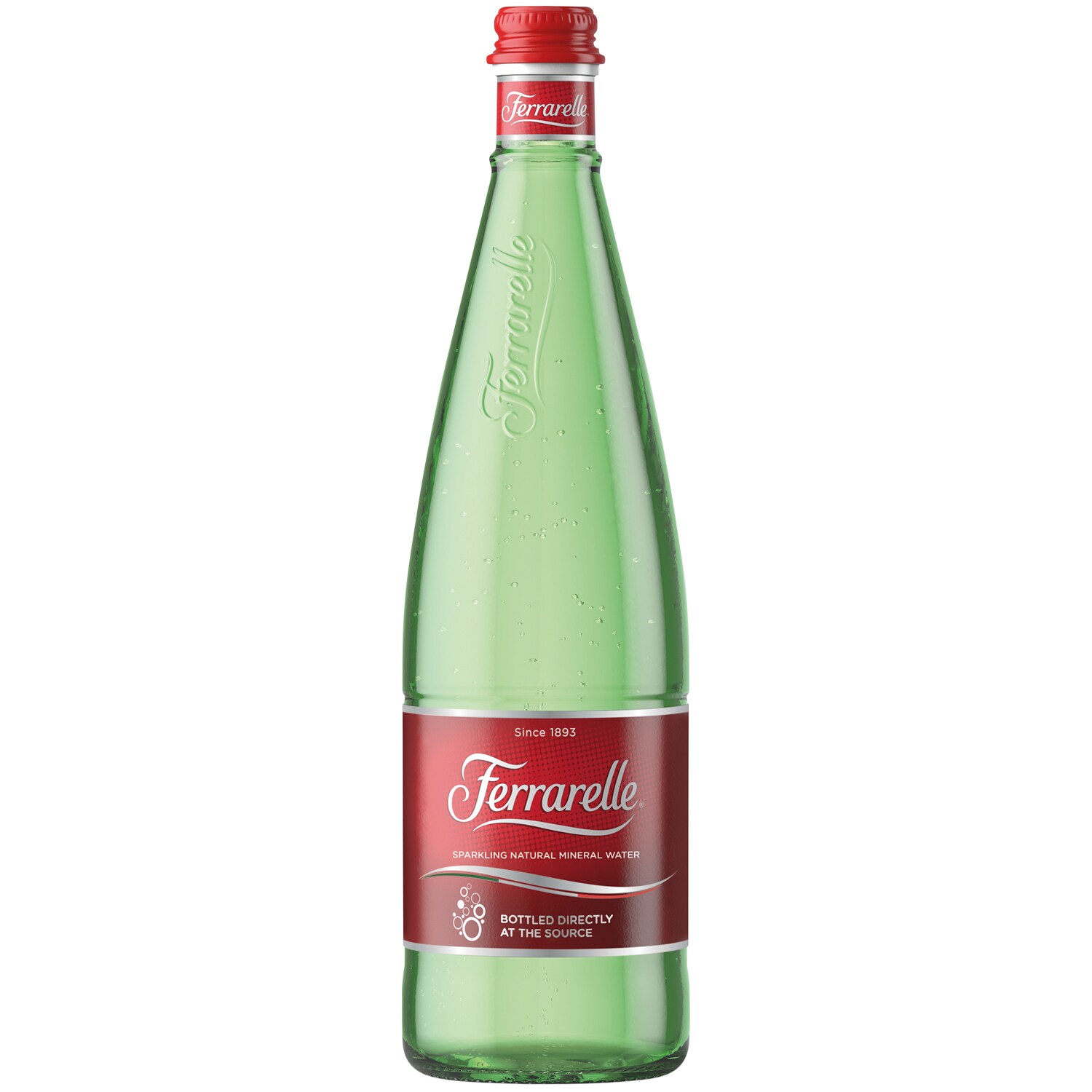 Ferrarelle Sparkling Natural Mineral Water, Glass Bottle
