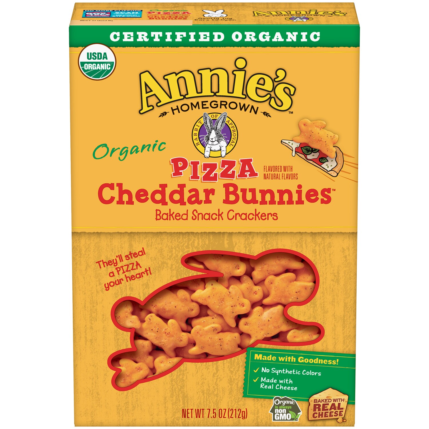 Annie's Organic Baked Snack Crackers, Pizza Cheddar Bunnies