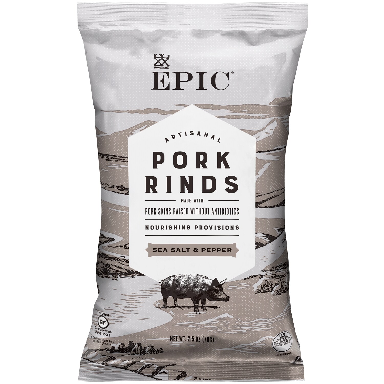 Epic Artisanal Pork Rinds, Sea Salt & Pepper