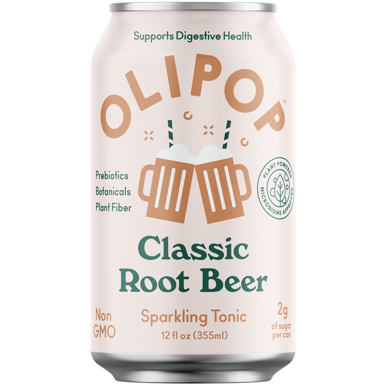 OLIPOP 9g Fiber Prebiotic Soda, Classic Root Beer, Can