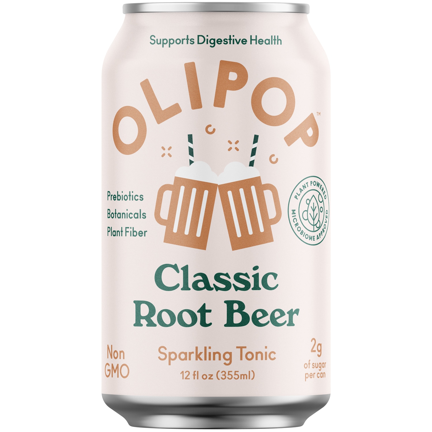 OLIPOP 9g Fiber Prebiotic Soda, Classic Root Beer, Can