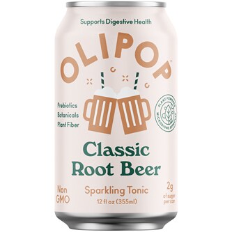 OLIPOP 9g Fiber Prebiotic Soda, Classic Root Beer, Can