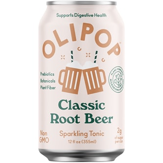 OLIPOP 9g Fiber Prebiotic Soda, Classic Root Beer, Can