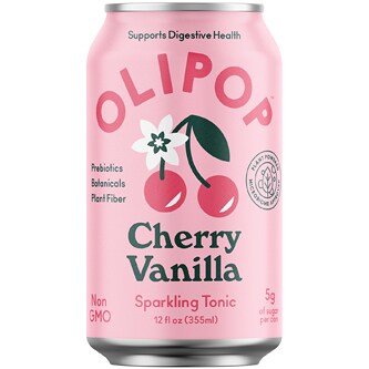 OLIPOP 9g Fiber Prebiotic Soda, Cherry Vanilla, Can