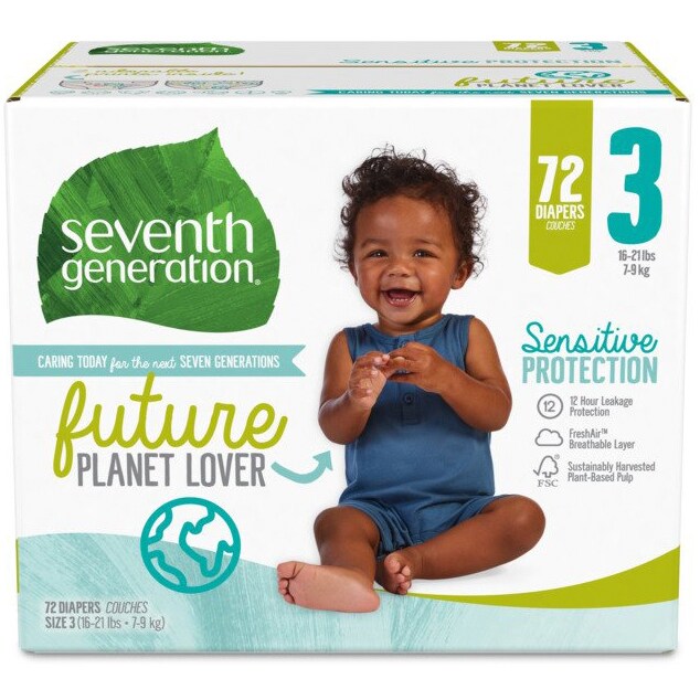 Seventh Generation Sensitive Protection Diapers, Size 3, 16-21lb